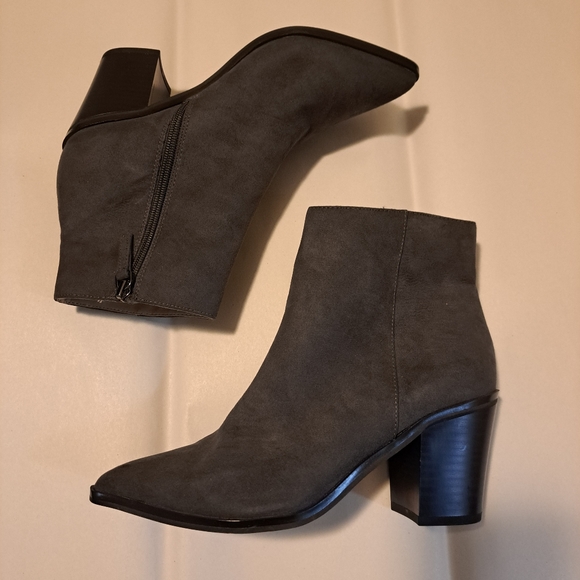 14th & Union pointed toe ankle booties black heel size 8.5 - Picture 1 of 7
